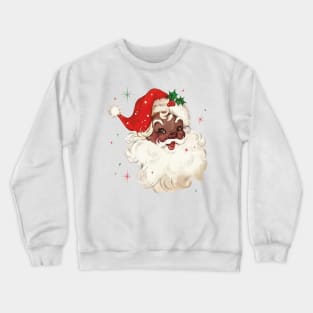 Retro Black Santa Claus Mid Century Modern Cute Santa Claus Crewneck Sweatshirt